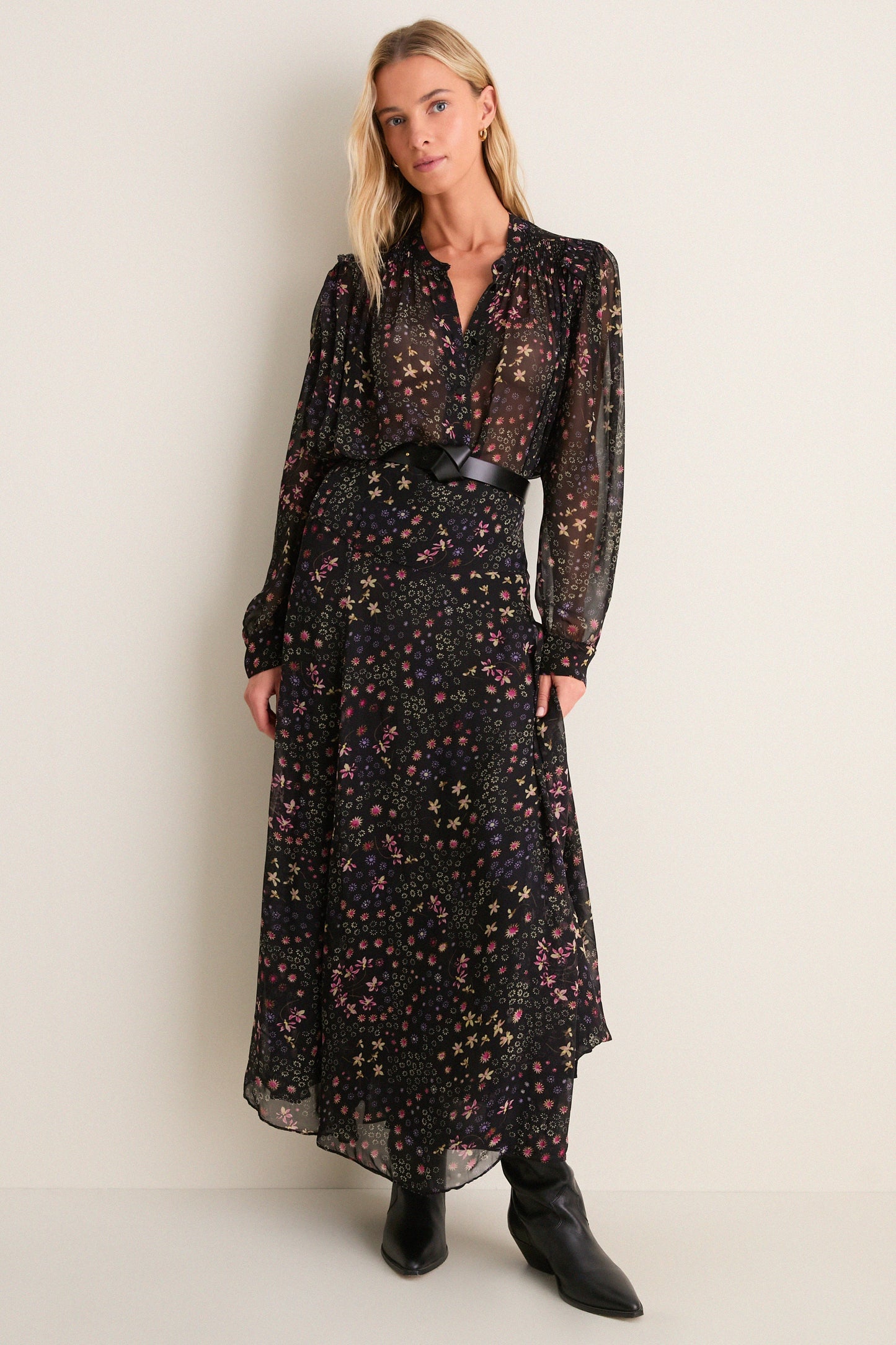 Black and Ecru Fran Skirt