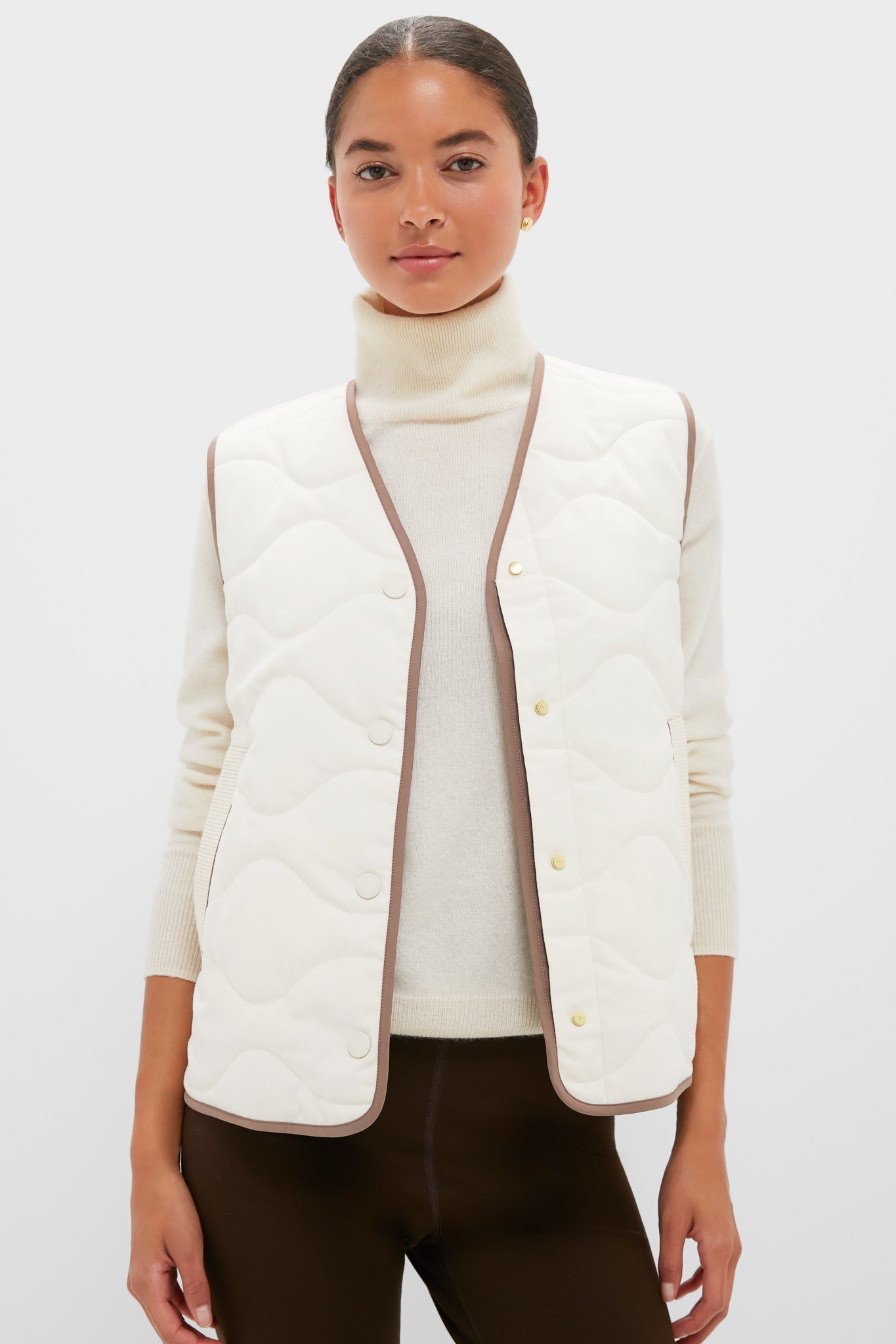 Ash Taupe and Birch Lori Reversible Gilet