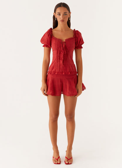 Hundred Percent Mini Skirt - Red