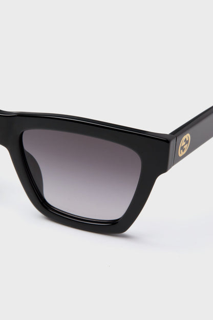 Black Gradient Lens Square Frame Sunglasses