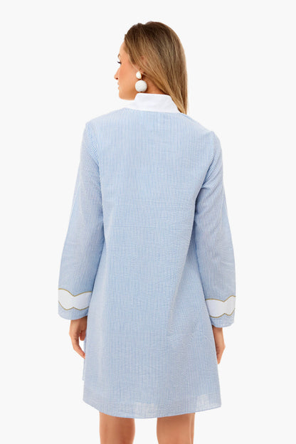 Blue Seersucker Gail Dress
