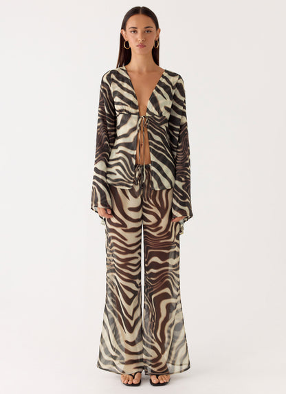 Jadia Flared Pants - Zebra