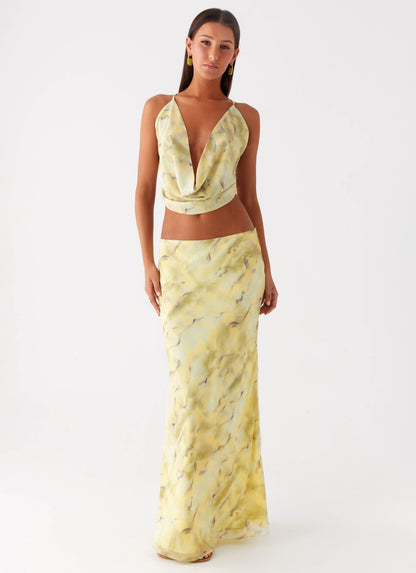 Kylo Cowl Top - Yellow Tie Dye