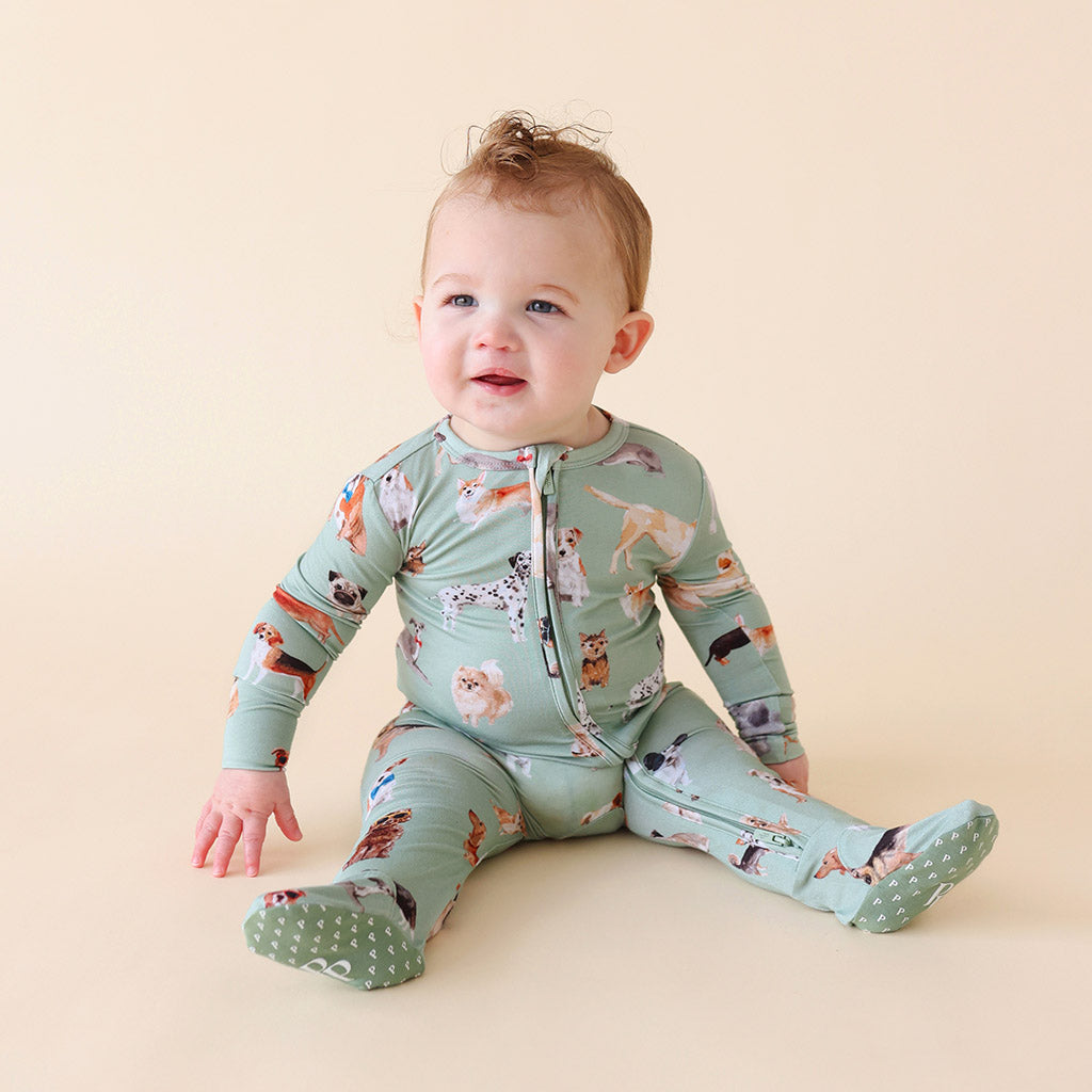 Posh Puppies Footie Zippered One Piece