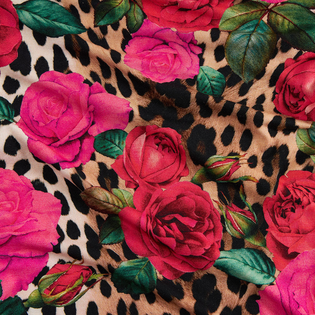 Wild Roses Footie Ruffled Zippered One Piece