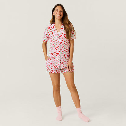 Sweet Strawberries Women's Luxe Pajama Short Set