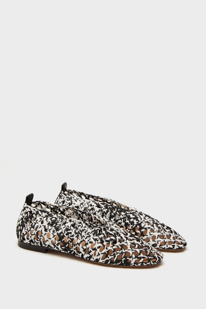 Black and White Woven Ballerina