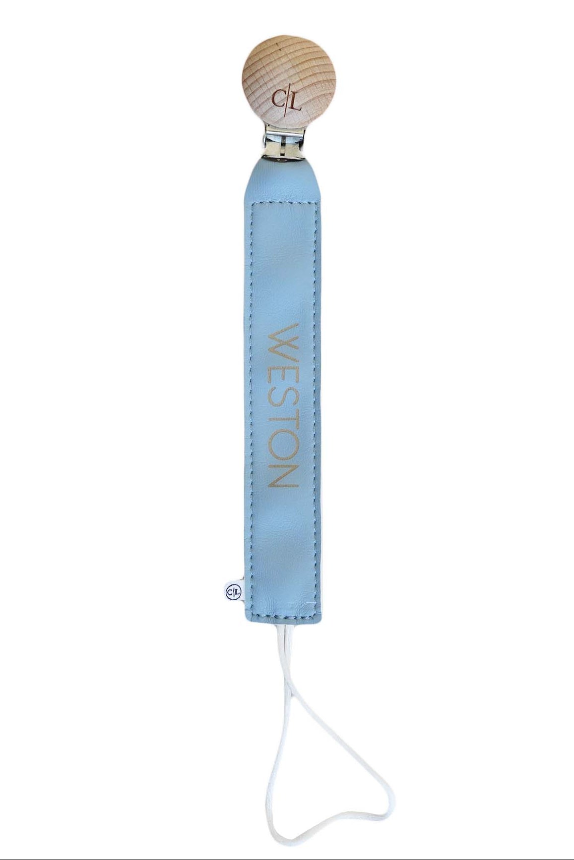 Personalized Leather Pacifier Clip | All Colors