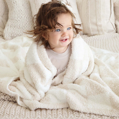 CuddleLane™ Luxe Blankets | Toffee Check