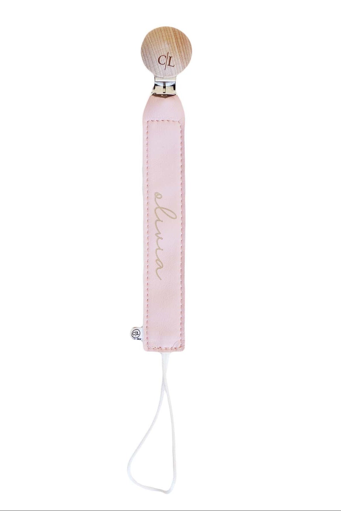 Personalized Leather Pacifier Clip | All Colors